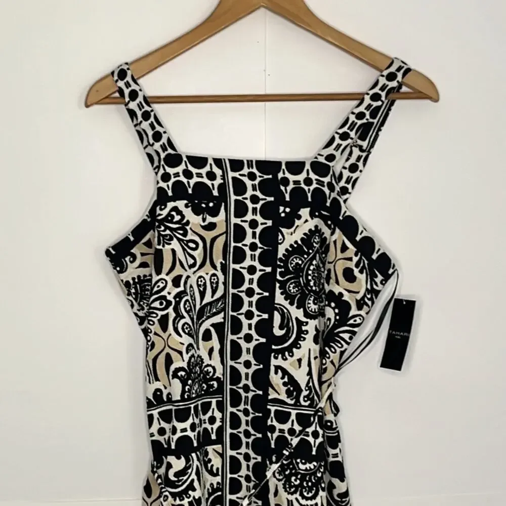 Womens Tahari ASL Border Print Fringe Sheath Dress Size 4 - Picture 3 of 11